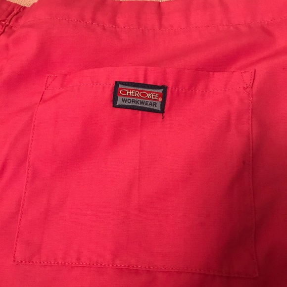 Bubblegum pink drawstring Cherokee scrubs pants - Picture 2 of 6